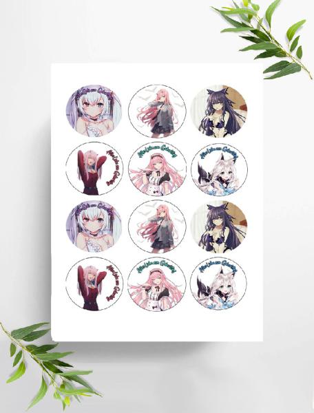 Anime Manga  Muffinaufleger, Ø ca. 6 cm, 0877x